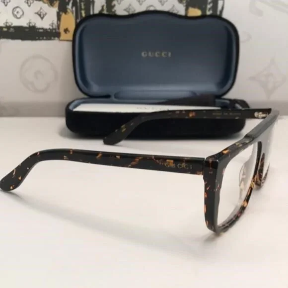 New Authentic Gucci Tortoiseshell Square Glasses GG1040o 002 - Picture 8 of 12